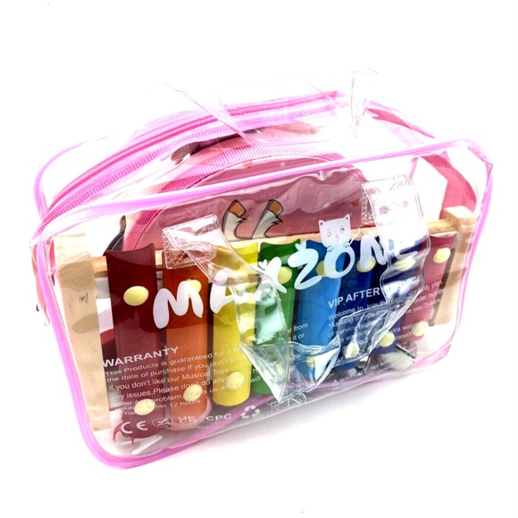 Musical Instrument Toy Set Wooden Kid Children Carry Case Pink Zipper Closure - Picture 8 of 8